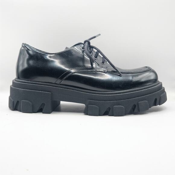 Steve Madden Helga Platform Oxfords Black Size 9 Dark Academia - Picture 9 of 12